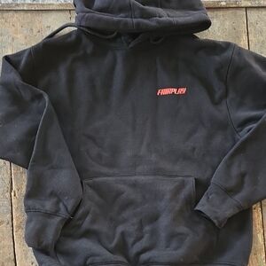 Fairplay Black Hoodie with Red Chest Logo